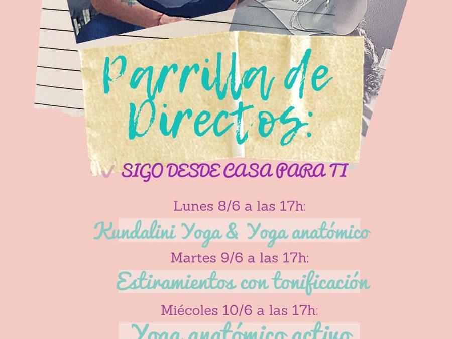 Parrilla de Directos de la Semana (del 8 al 12 de junio)